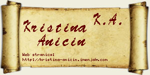 Kristina Aničin vizit kartica